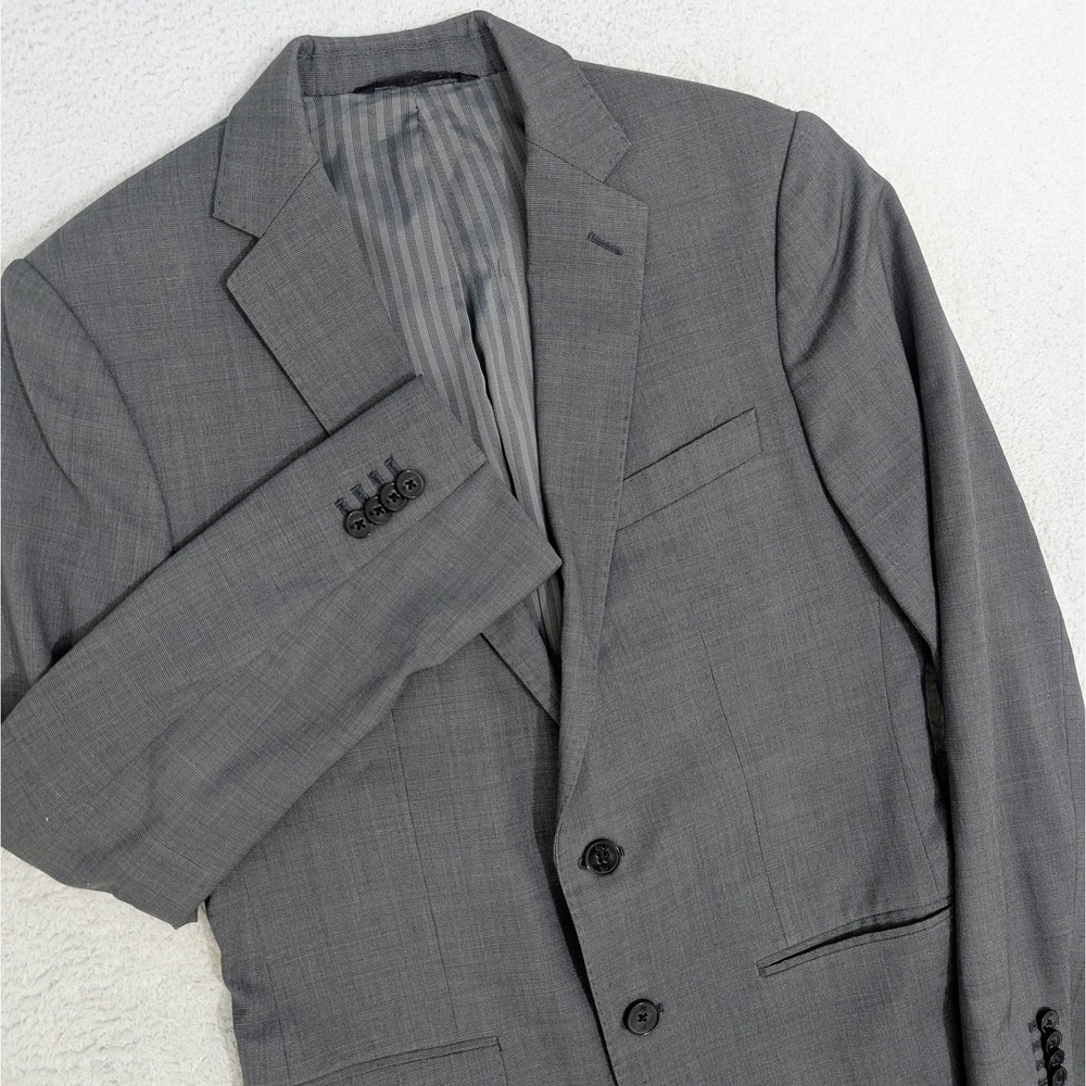 Banana Republic Mens Marzotto Super 120s Wool Charcoal‎ Gray Blazer Jacket 36R